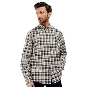 Barbour Men's Fell Performance Tailored Fit Shirt- Size Medium Green Blue Plaid